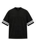 Oversized Striped-Sleeve Tee | RawDrip Pakistan