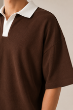 Ribbed Collar Polo