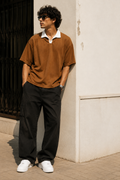 Ribbed Collar Polo