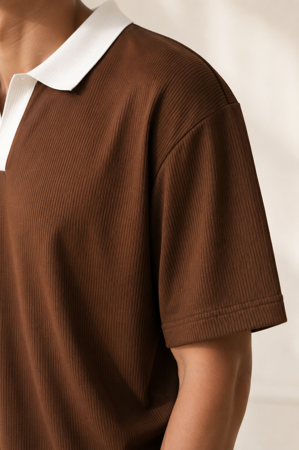 Ribbed Collar Polo