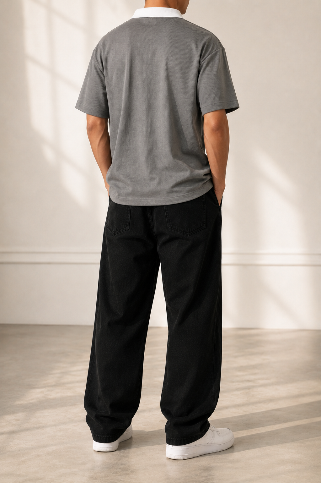 Ribbed Collar Polo