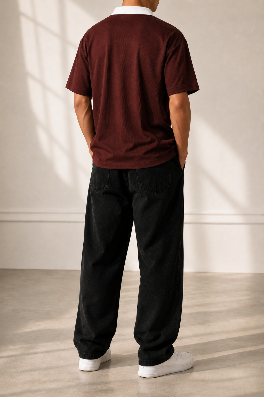 Ribbed Collar Polo