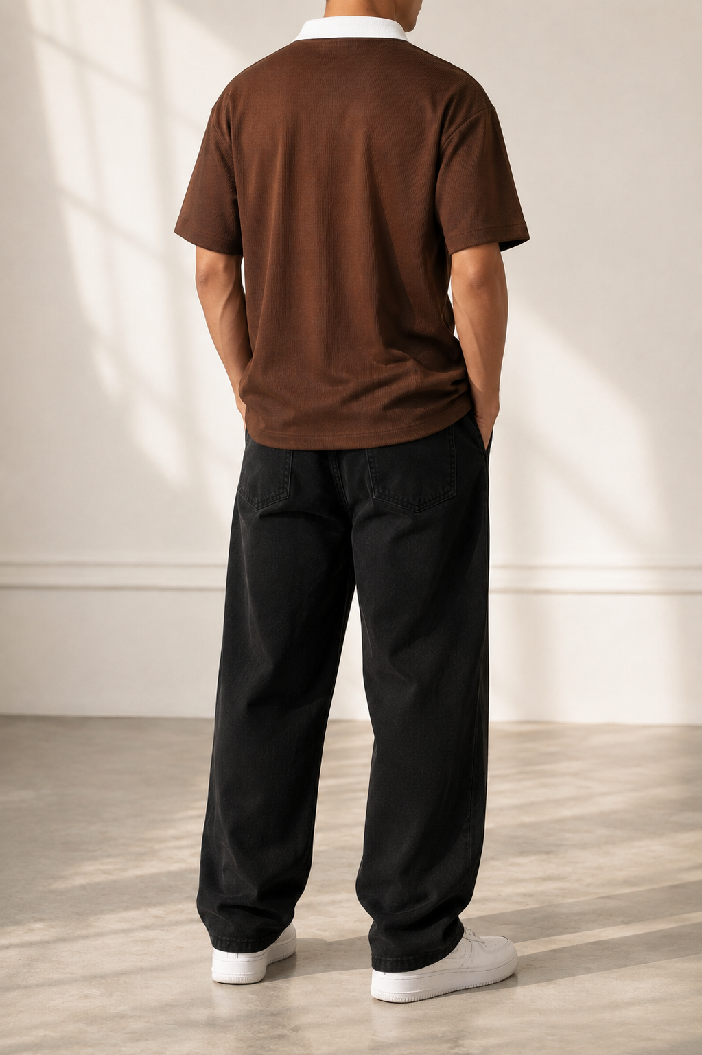 Ribbed Collar Polo